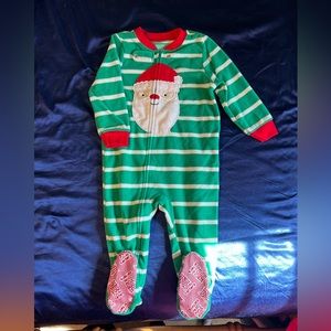 Carters Fleece Zip up Christmas PJ’s. Size 18m.